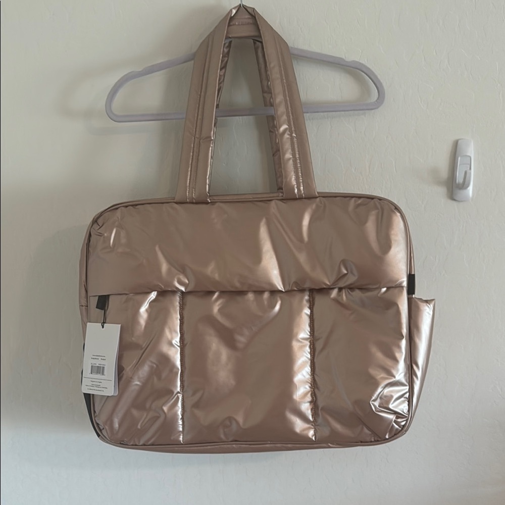 Calpak Rose Gold Metallic Large Luka Duffle